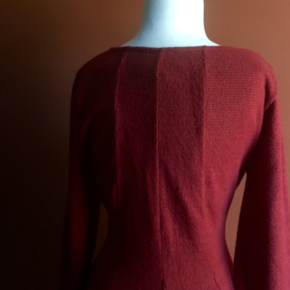 ANTHROPOLOGIE DOLAN Piper Red Long Sleeve Dress L - Picture 6 of 6